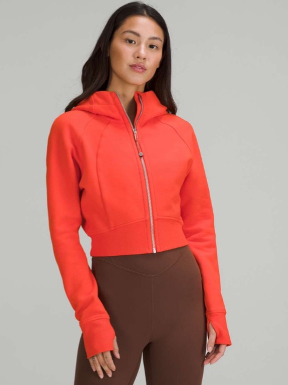 Lululemon Cropped Scuba zip Jacket - Size 8 - Solar Orange